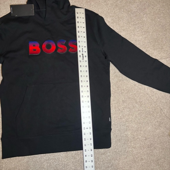 BOSS Black Pullover Hoodie Red Blue Logo Size M NWT - Picture 5 of 8